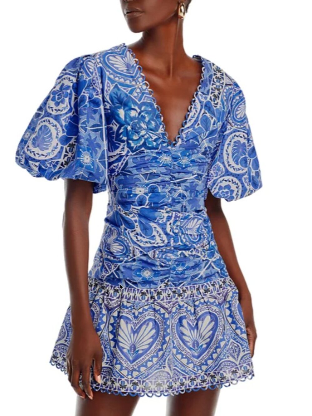 FARM Rio Blue & White Printed Mini Dress